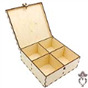 Деревянная коробка 4 секции (мармелад/орехи~500gr)