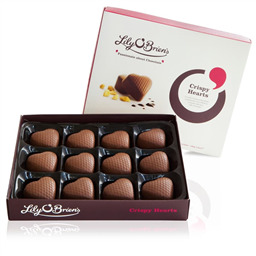 Конфеты Lily O'Briens шоколадные сердечки с хрустящей начинкой 168gr