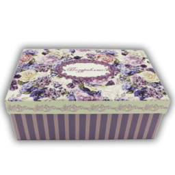 Коробка с цветами с текстом