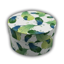 Круглая коробка с листьями (max 500gr)